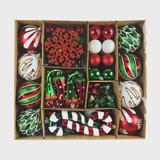 S/100 Christmas decorations Red/White/Green