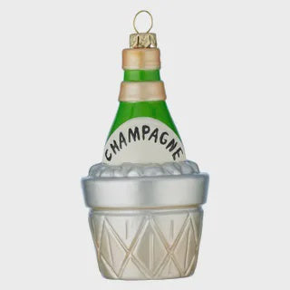 Champagne in bucket hanger PS 6x11cm green