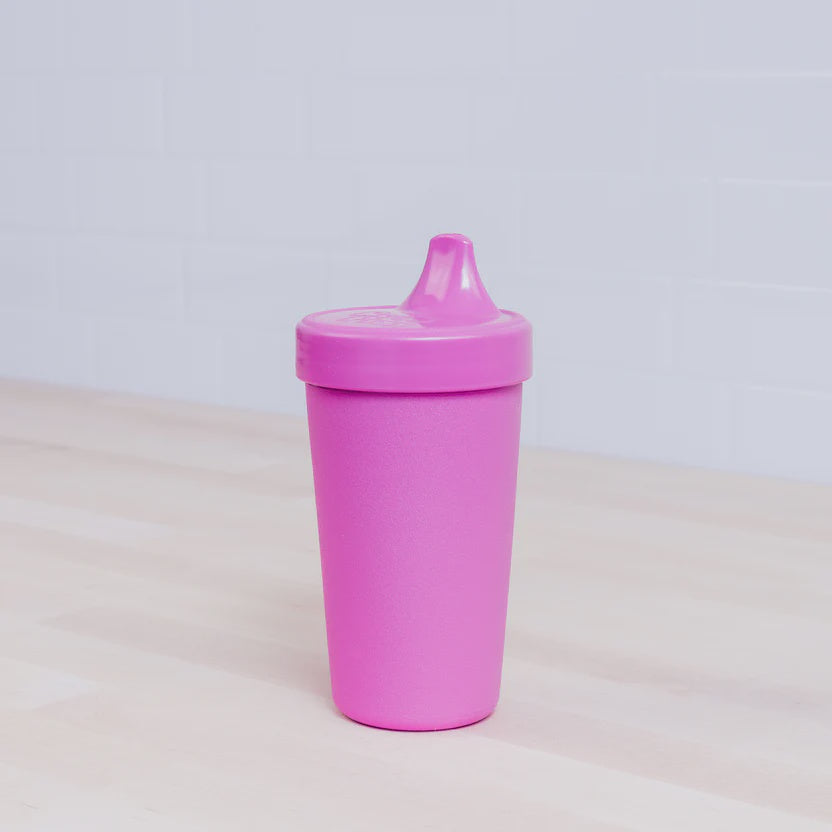 No-spill sippy cup bright pink