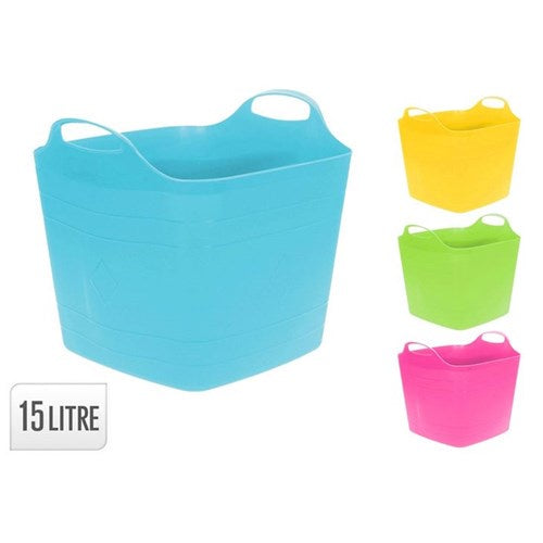 Flexible bucket square 15litre asst colours