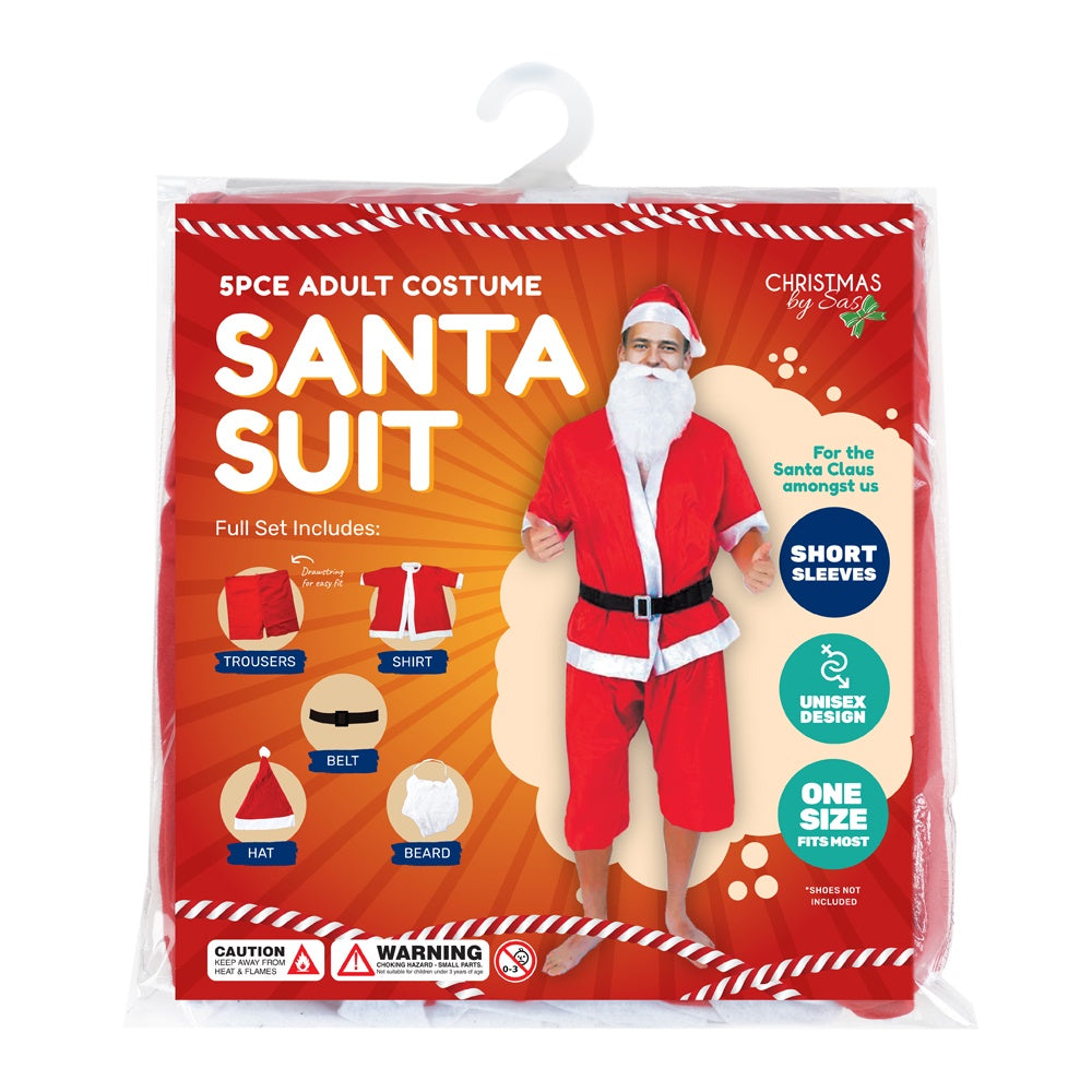 Santa costume summer adult 5pce