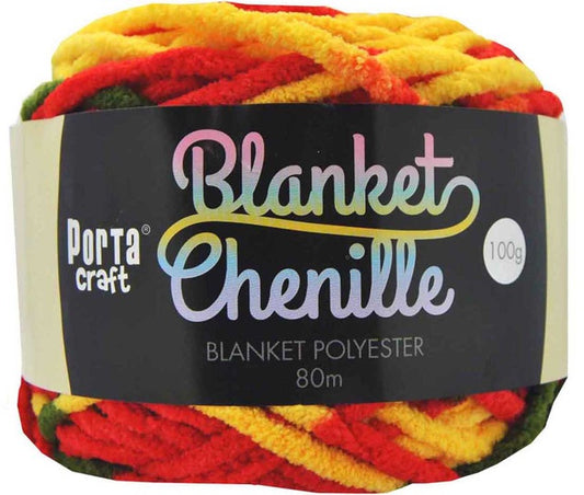 Chenille blanket yarn 100g 80m multi indigenous