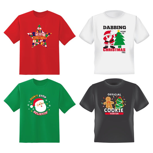 Christmas childrens shirt asst