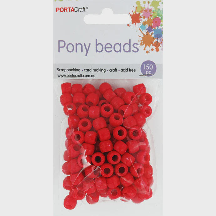 Beads pony 150pc red