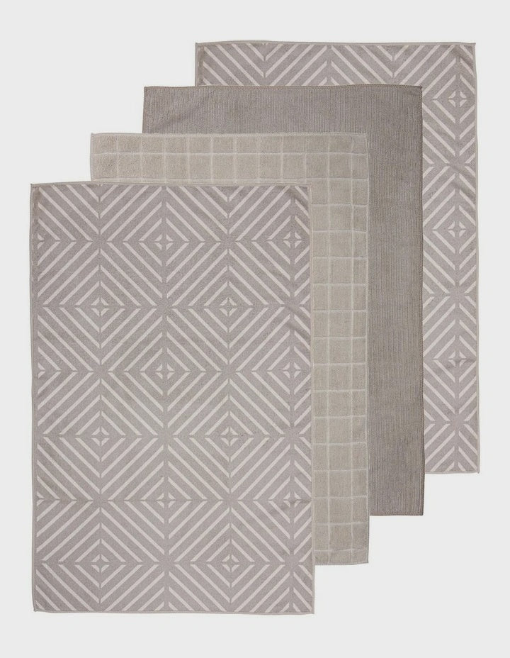 Kitchen towel microfibre 4pk taupe