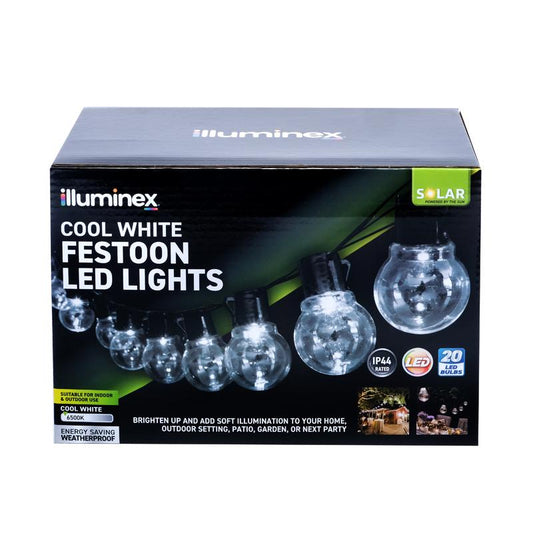 Illuminex Solar Festoon Cool White Lights