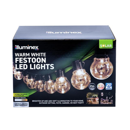 Illuminex Solar Festoon Lights Warm White