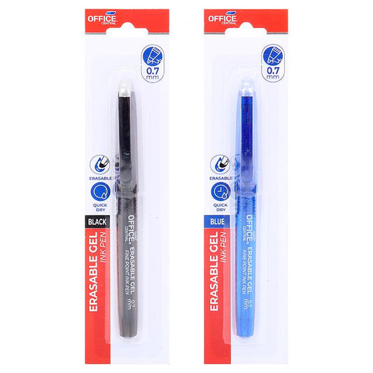 Erasable gel pen 0.7mm fine point blue & black assorted