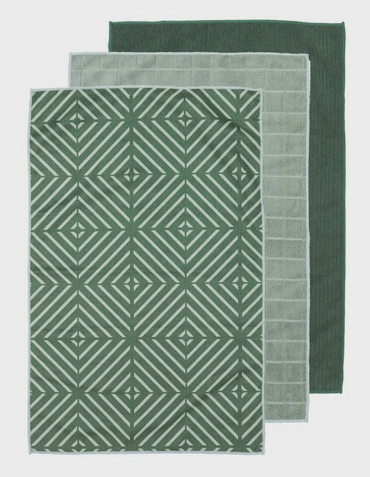 Kitchen towel microfibre 4pk green