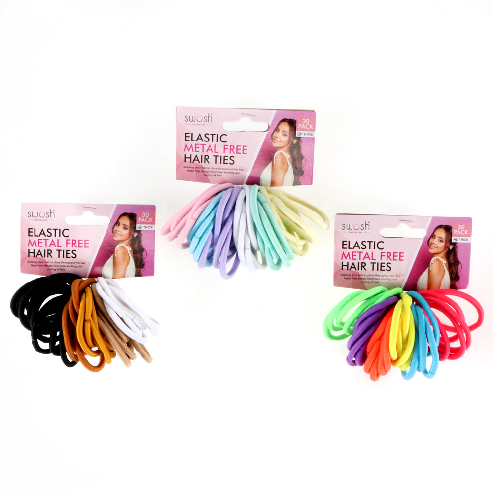 Swosh Elastic Hair Ties Thick 30Pk