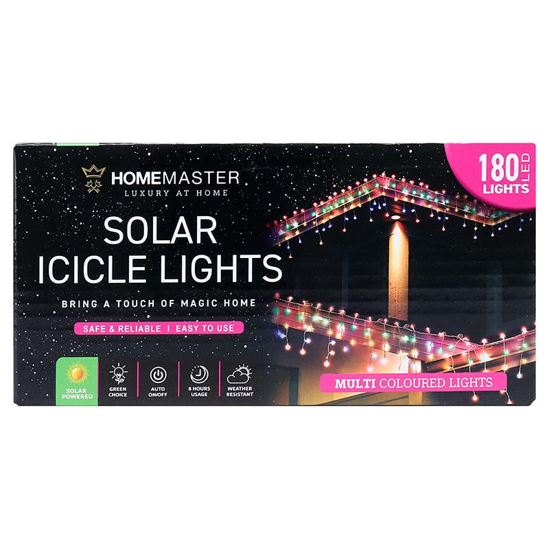 Icicle solar light 180 LED 7.3m multi colour