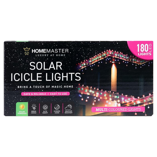 Icicle solar light 180 LED 7.3m multi colour