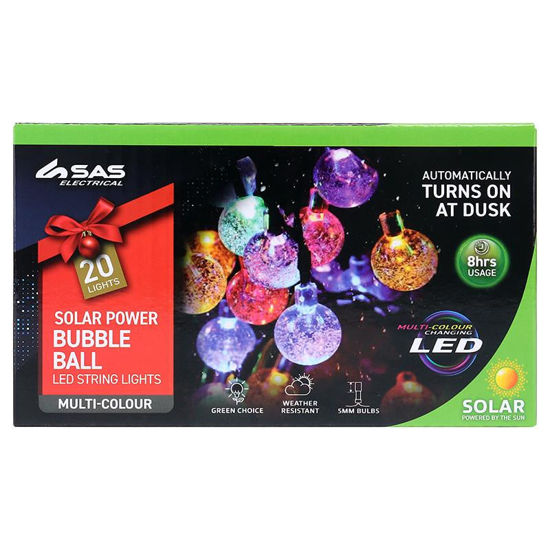 Solar light ball bubble 20 LED 5.8m multi