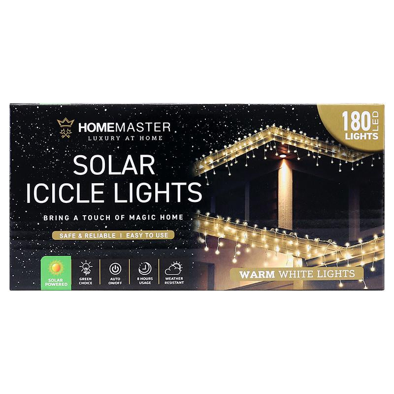 Icicle light solar 180LED 7.3m length warm white