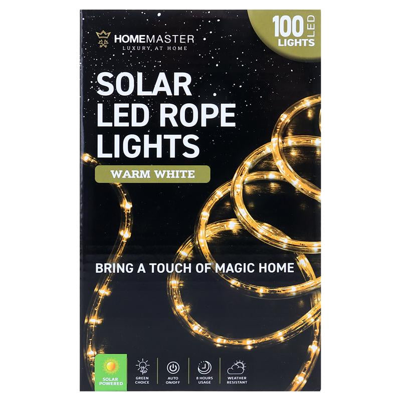 Rope light solar 100LED 12m length Warm white