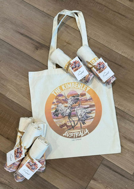 Lisa Campbell printed tote bag Brolga