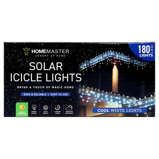 Icicle light solar 180LED 7.3m cool white
