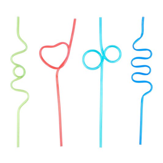 Party Central Reusable Curly Wriggle Straws 8Pk