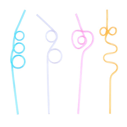 Party Central Reusable Curly Wriggle Straws 8Pk