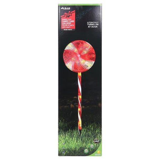 Solar Candy Cane Stake Light Lollypop 28LED