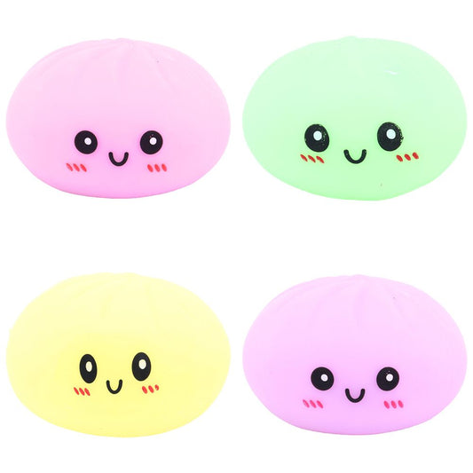 Squishy toy dumpling smiley face asst