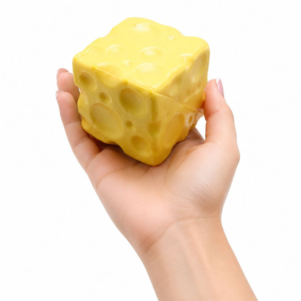 Fidget squeeze butter cheese 6.5x6.5x6.5cm