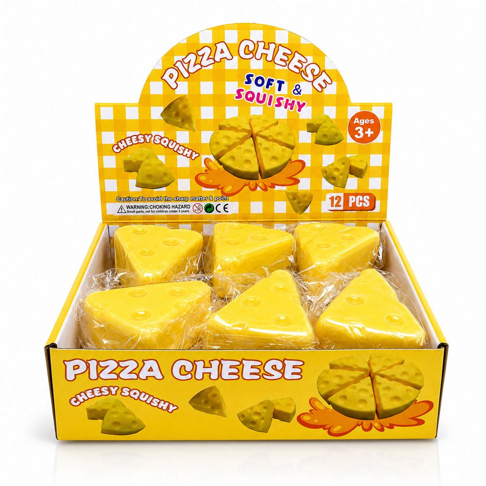 Fidget squeeze pizza cheese 9x7x3.5cm