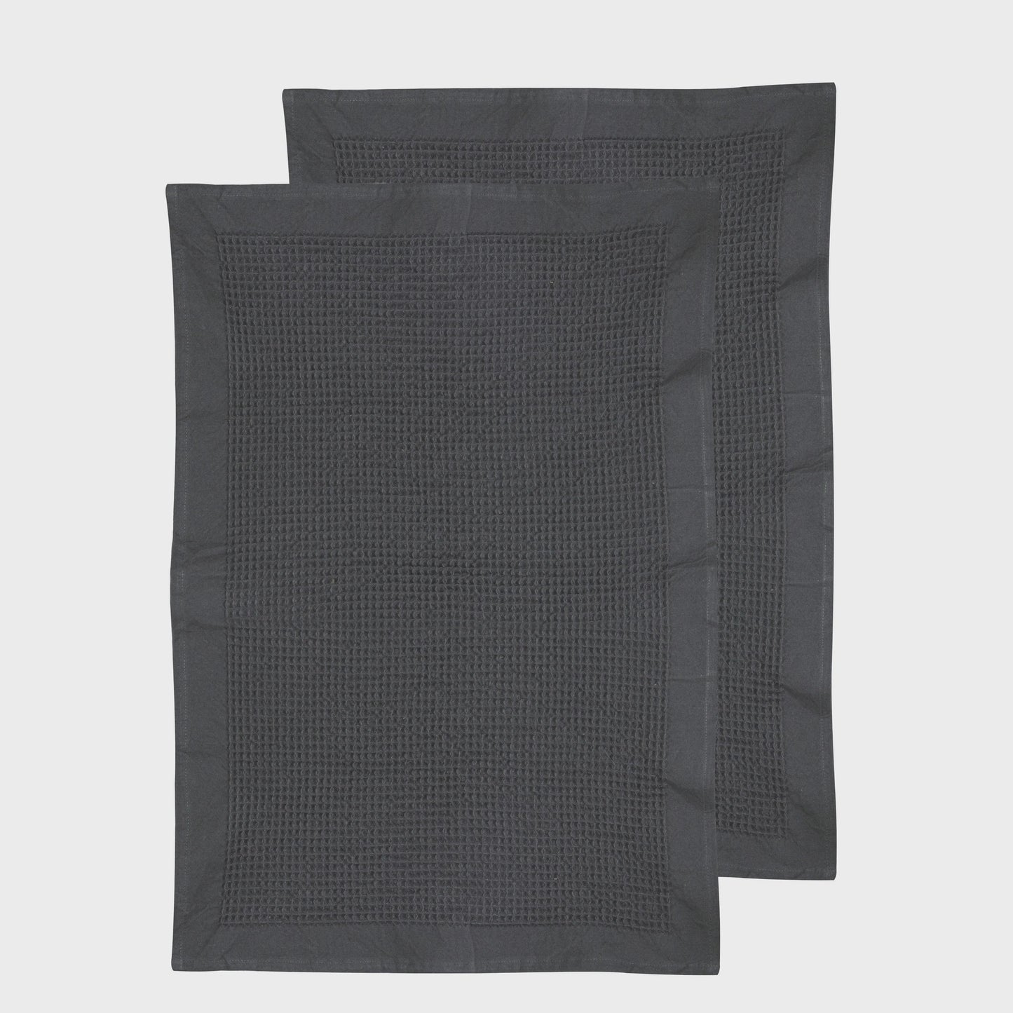 Ollie Waffle charcoal 2pk kitchen towel
