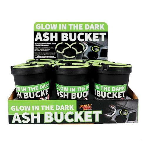 Ash bucket with lid glow in the dark small