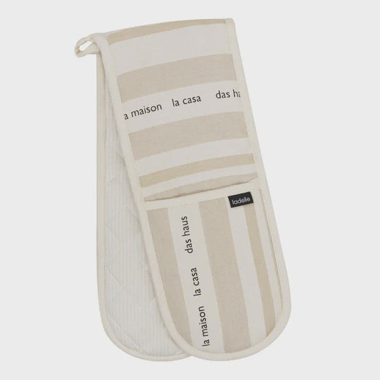Double oven mitt taupe