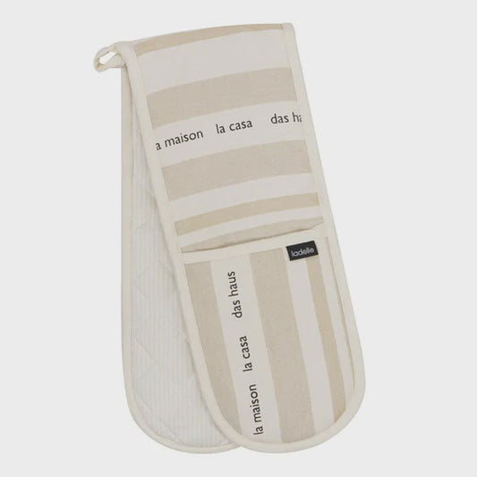 Double oven mitt taupe