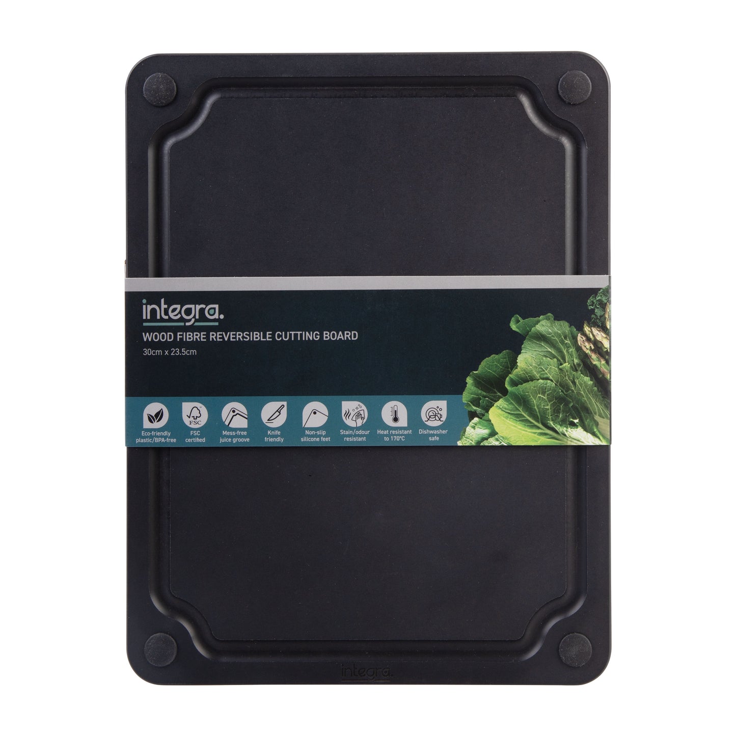 Wood fibre reversible cutting board 30cm x 23.5cm Black