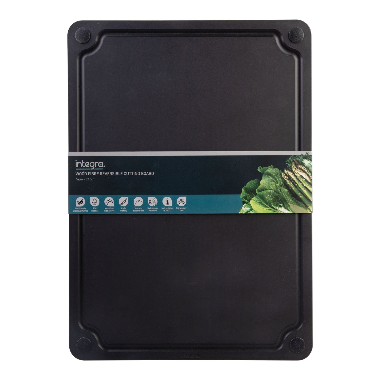 Wood fibre reversible cutting board 44x32.5cm Black