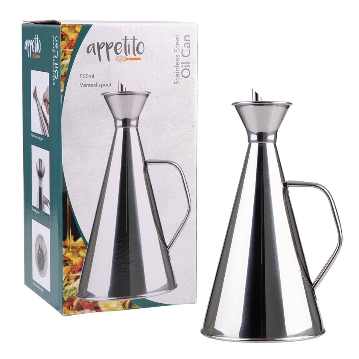 Stainless steel oil can 500ml