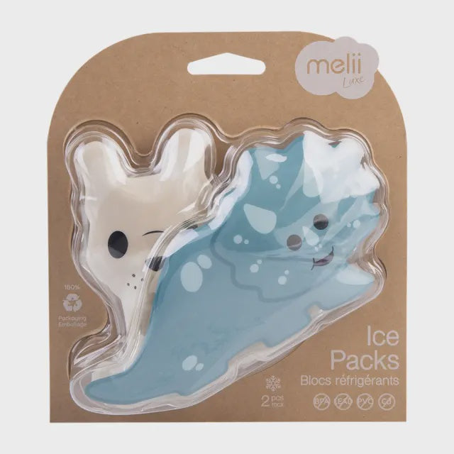 Gel ice packs set 2 dinosaur/bulldog