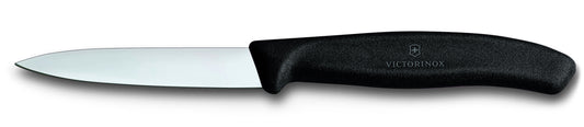 Paring knife straight edge pointed tip 8cm black