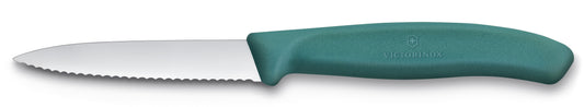 Paring knife wavy edge pointed tip 8cm green
