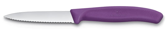 Paring knife wavy edge pointed tip 8cm purple