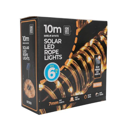 Solar rope light 10m warm