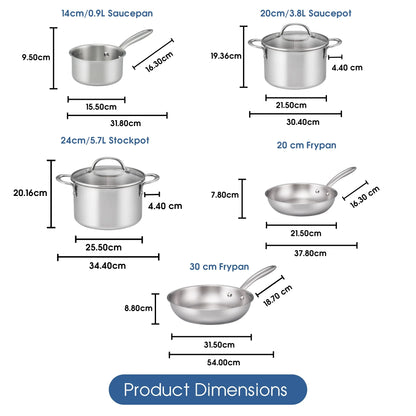 Stainless essentials 5pc cookware set