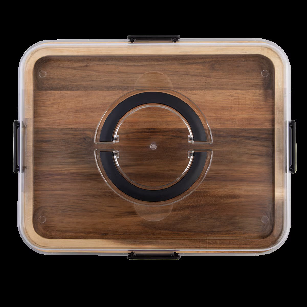 Acacia wood rectangular grazing platter w/lid