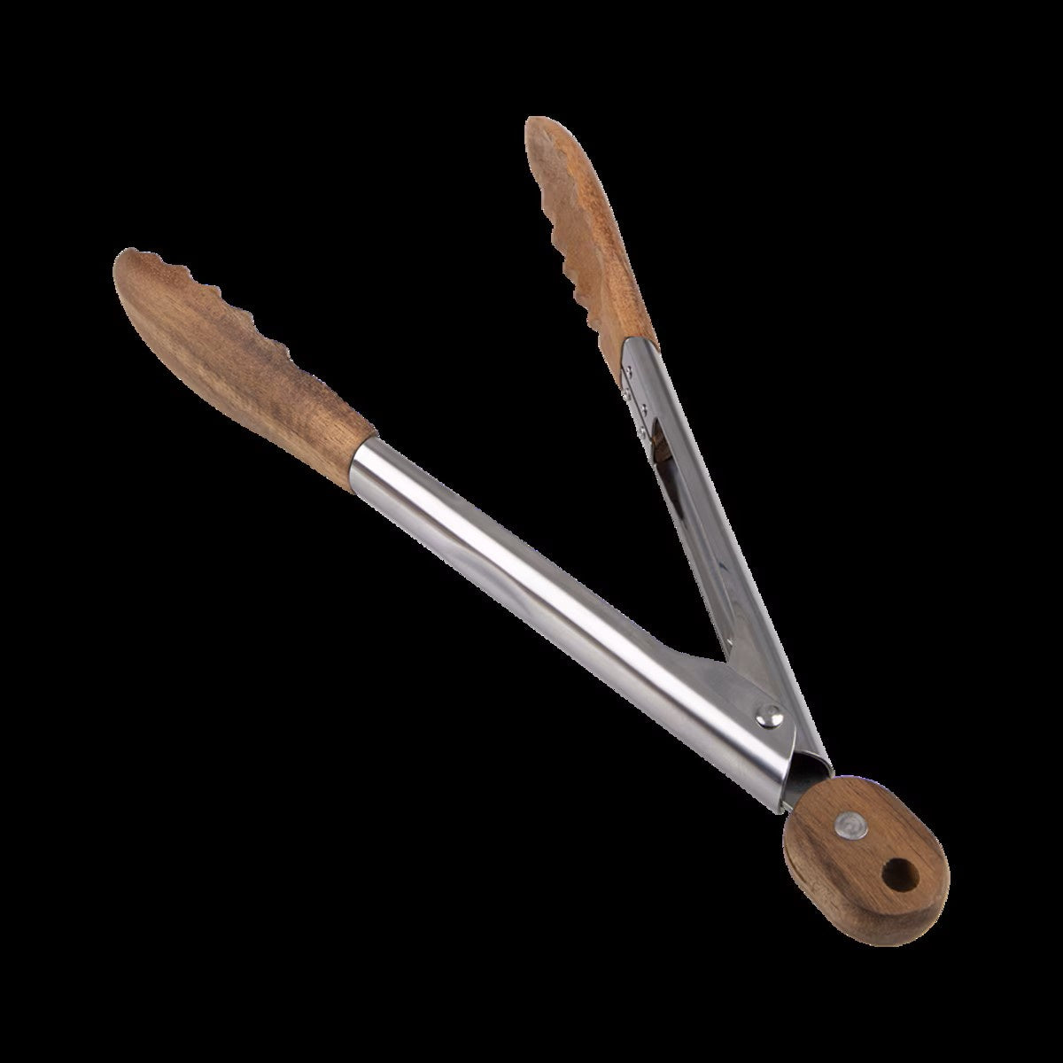 Aacaia wood & S/S serving tongs 23cm
