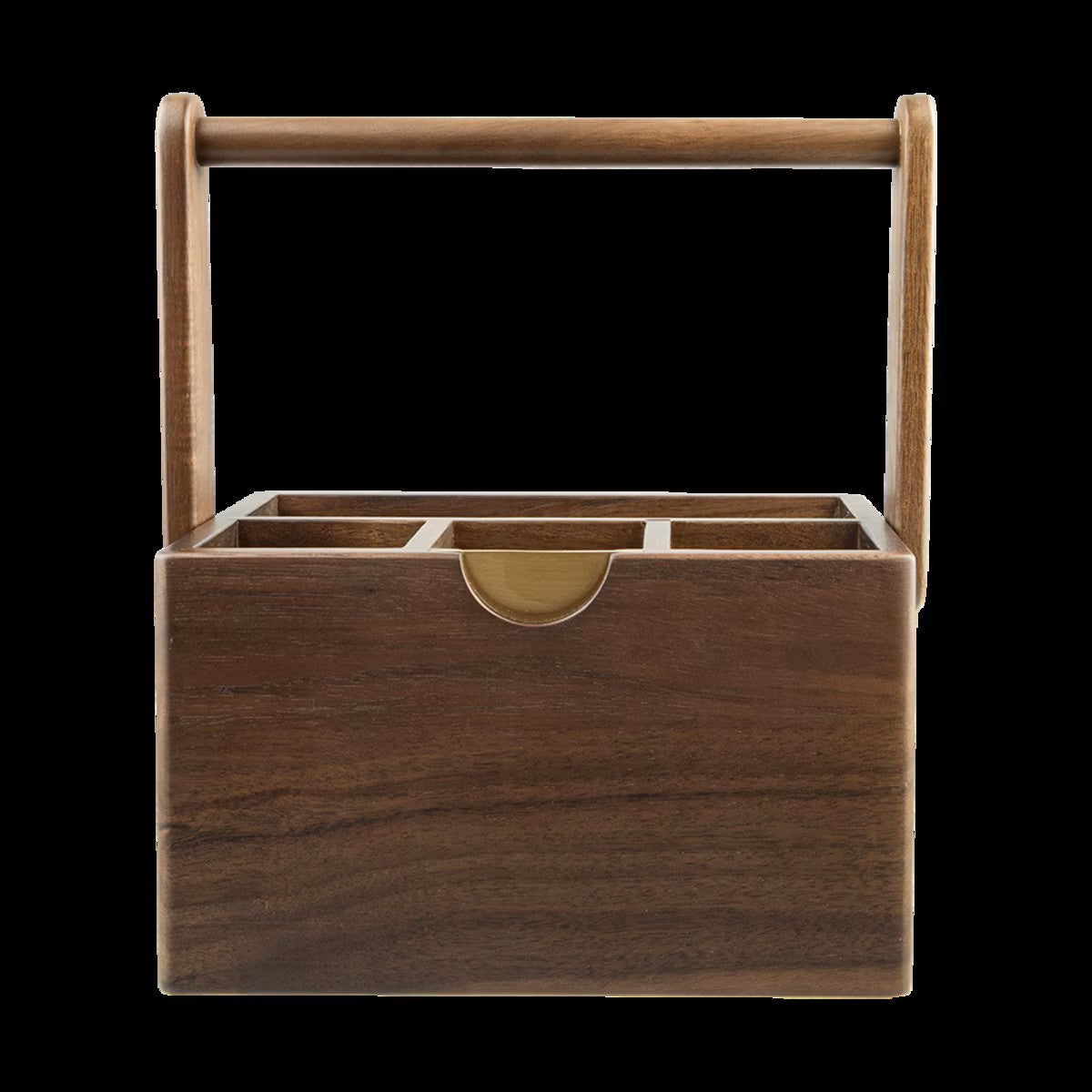 Acacia wood cutlery caddy
