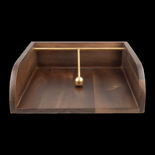 Acacia wood napkin holder
