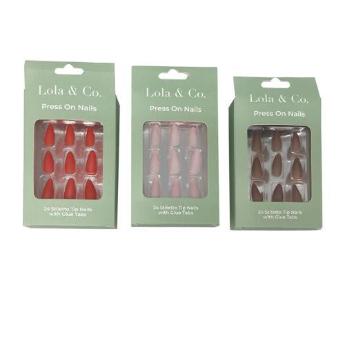 Nail press on stiletto 24pc
