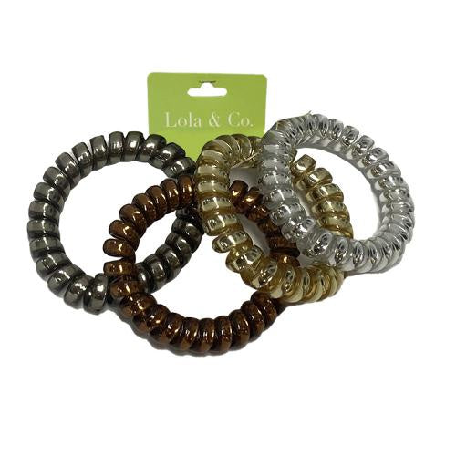 Hair tie spiral anti kink 4pk