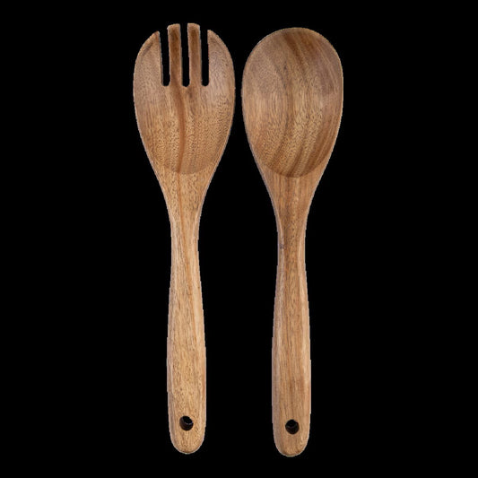 Acacia Wood salad servers set 2