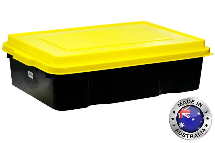Underbed storage tub 36litre Black & Yellow