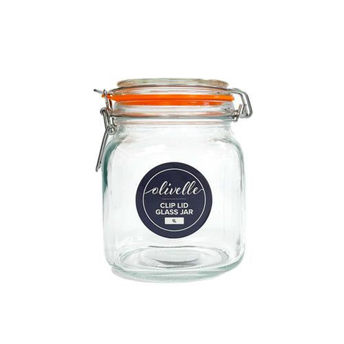 Glass clip lid jar 1lt