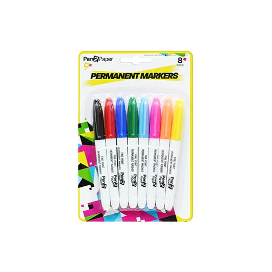 Coloured permanent markers 8pack